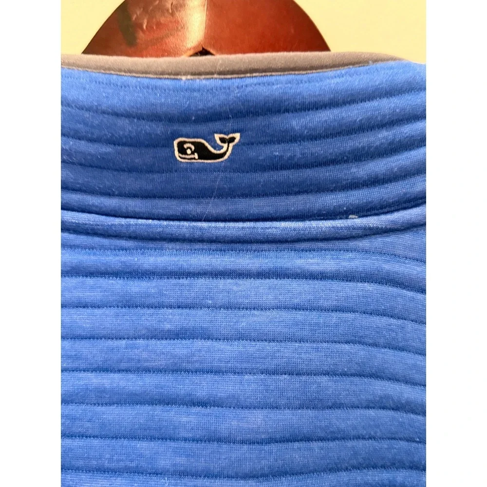 Vineyard Vines Mens XL Blue Ribbed Snap Mock Neck Pullover 1K004307